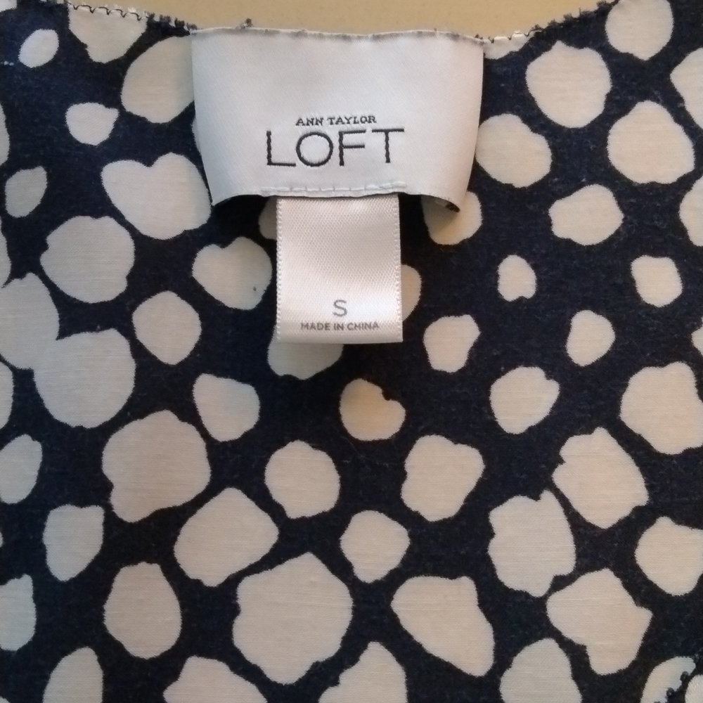 Loft Black and White Double Bow Tank Top Size S - Picture 3 of 8